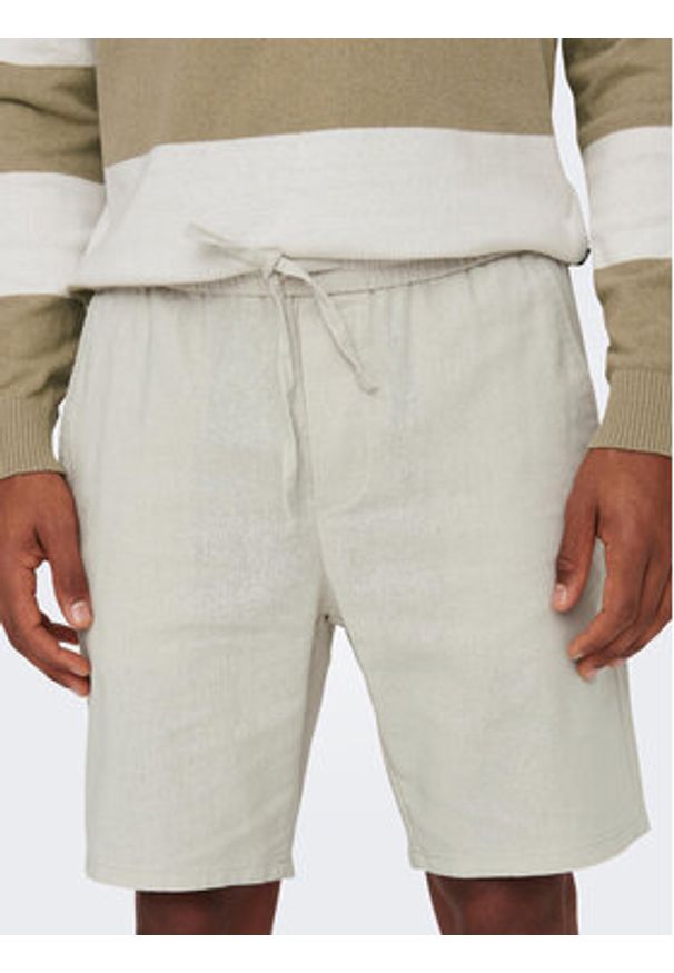 Only & Sons Szorty materiałowe 22024967 Szary Loose Fit. Kolor: szary. Materiał: bawełna