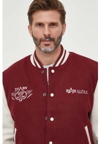 Alpha Industries kurtka bomber Varsity Air Force Jacket męski kolor bordowy przejściowa. Kolor: czerwony #2