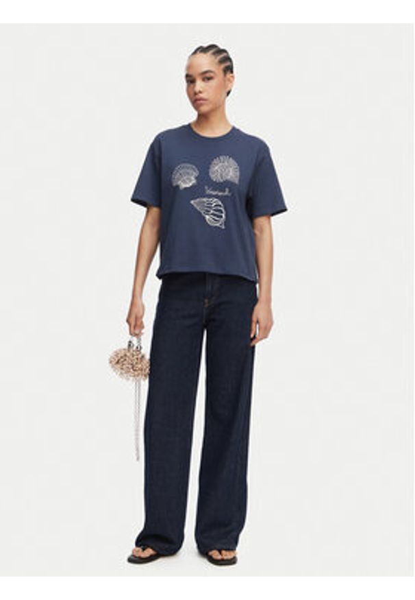 Weekend Max Mara T-Shirt Sabato 2615941112 Granatowy Regular Fit. Kolor: niebieski. Materiał: bawełna