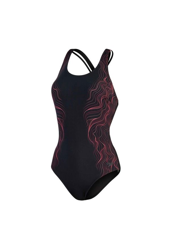 Damski 1-częściowy kostium kąpielowy z nadrukiem Speedo Calypso Shaping. Kolor: czarny, różowy, wielokolorowy. Wzór: nadruk