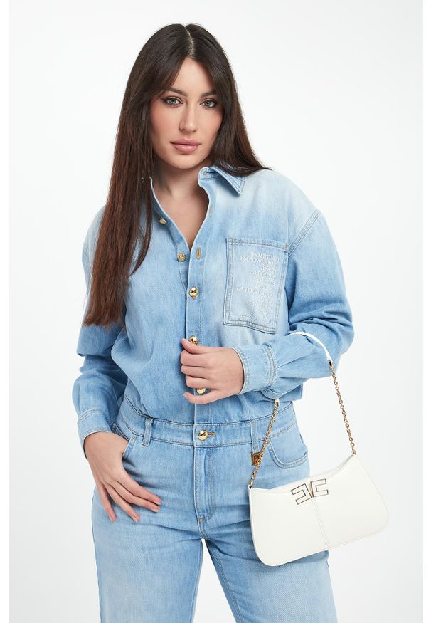 Elisabetta Franchi - Kombinezon damski z denimu ELISABETTA FRANCHI. Materiał: denim