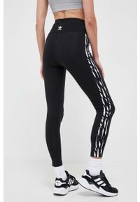 adidas Originals legginsy damskie kolor czarny wzorzyste. Stan: podwyższony. Kolor: czarny. Materiał: materiał, dzianina #4