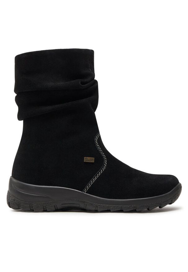 Rieker Botki Z7171-01 Czarny. Kolor: czarny. Materiał: zamsz, skóra