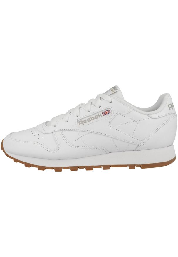 Buty do chodzenia damskie Reebok Classic Leather. Zapięcie: sznurówki. Kolor: wielokolorowy, szary, biały. Materiał: materiał, skóra. Szerokość cholewki: normalna. Model: Reebok Classic. Sport: turystyka piesza