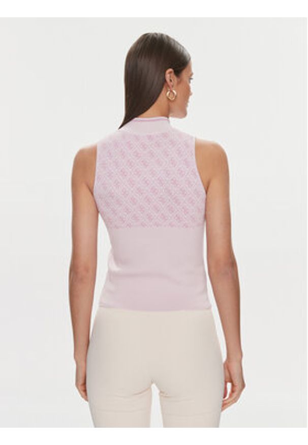 Guess Sweter Lise W3YR26 Z37K0 Różowy Slim Fit. Kolor: różowy. Materiał: wiskoza, syntetyk