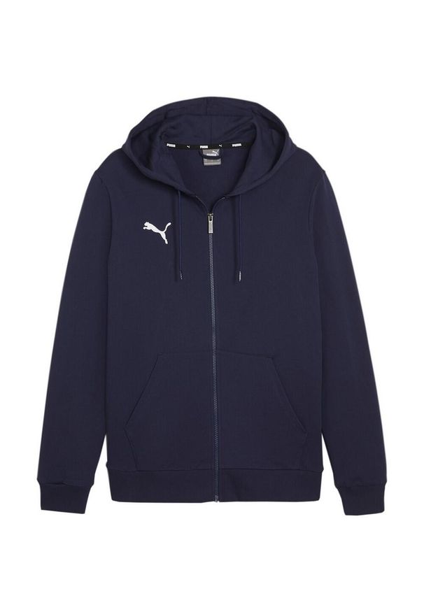 Puma - Męska Bluza Z Kapturem Team Goal Casual Full Zip. Typ kołnierza: kaptur. Kolor: niebieski
