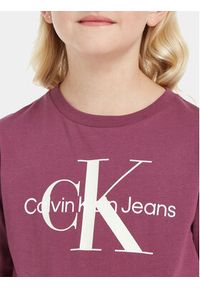 Calvin Klein Jeans Bluzka IU0IU00521 Fioletowy Regular Fit. Kolor: fioletowy. Materiał: bawełna #9