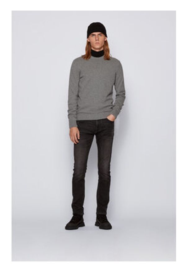 BOSS - Boss Sweter Kontreal 50434315 Szary Regular Fit. Kolor: szary. Materiał: bawełna, wełna
