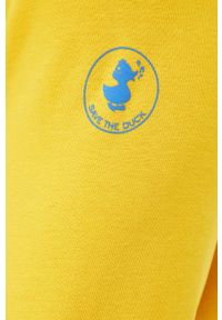Save The Duck bluza męska kolor żółty z kapturem z nadrukiem. Typ kołnierza: kaptur. Kolor: żółty. Materiał: bawełna. Wzór: nadruk #5