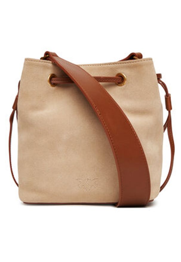Pinko - PINKO Torebka Secchiello Mini PE 25 PLTT 104303 A2CC Beżowy. Kolor: beżowy. Materiał: skórzane, zamszowe