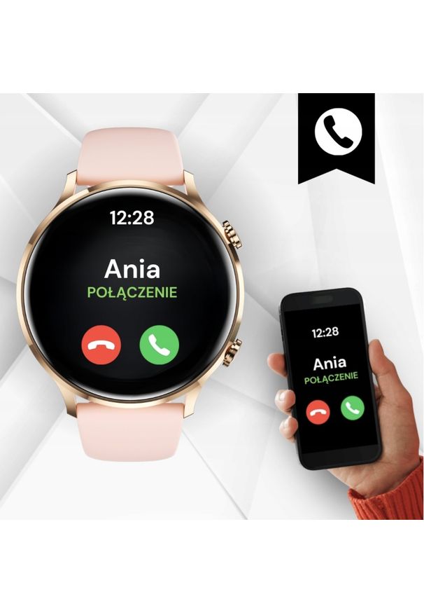 Abrams - SMARTWATCH DAMSKI ZEGAREK WODOODPORNY PL MENU ROZMOWY SMART WATCH + 4 PASKI. Rodzaj zegarka: smartwatch