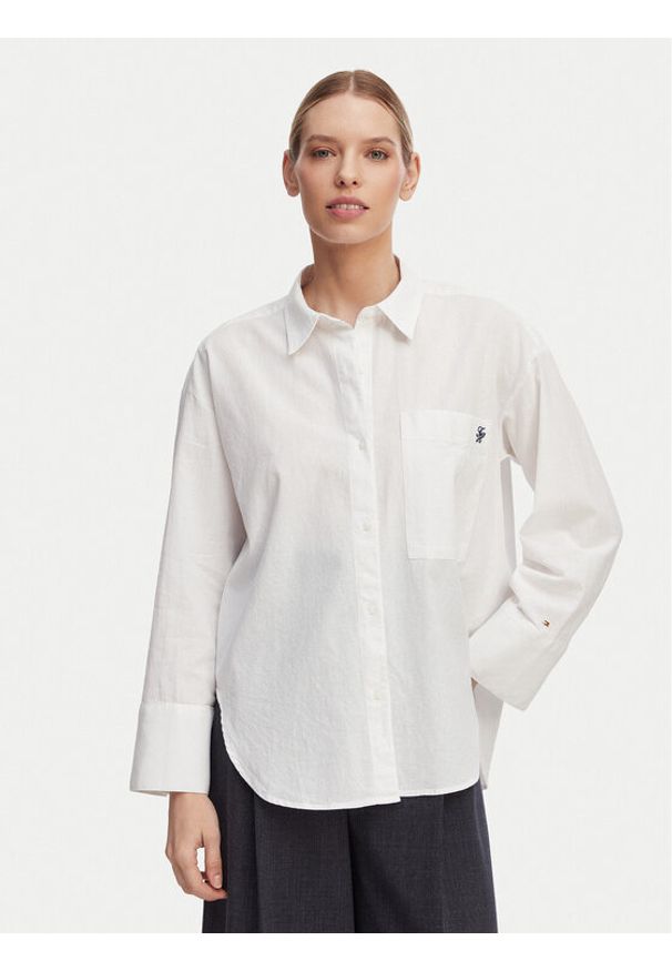 TOMMY HILFIGER - Tommy Hilfiger Koszula UW0UW06428 Biały Oversize. Kolor: biały. Materiał: bawełna