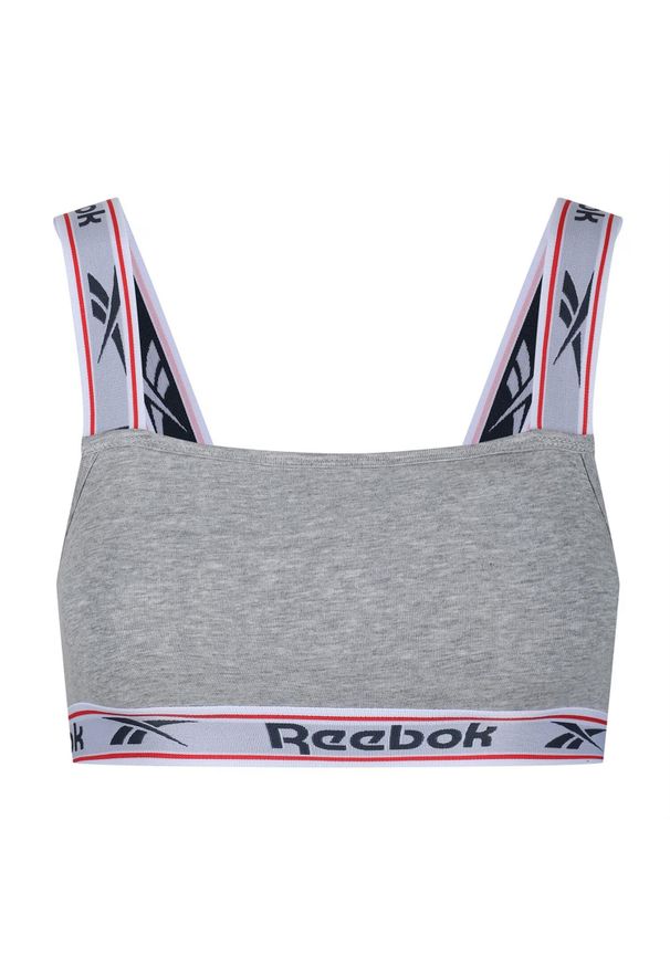 Reebok - Biustonosz Sportowy Damski Krystal. Kolor: szary. Styl: sportowy