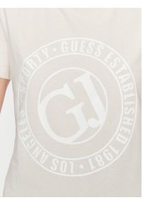 Guess T-Shirt Debora V3YI07 I3Z14 Beżowy Regular Fit. Kolor: beżowy. Materiał: bawełna