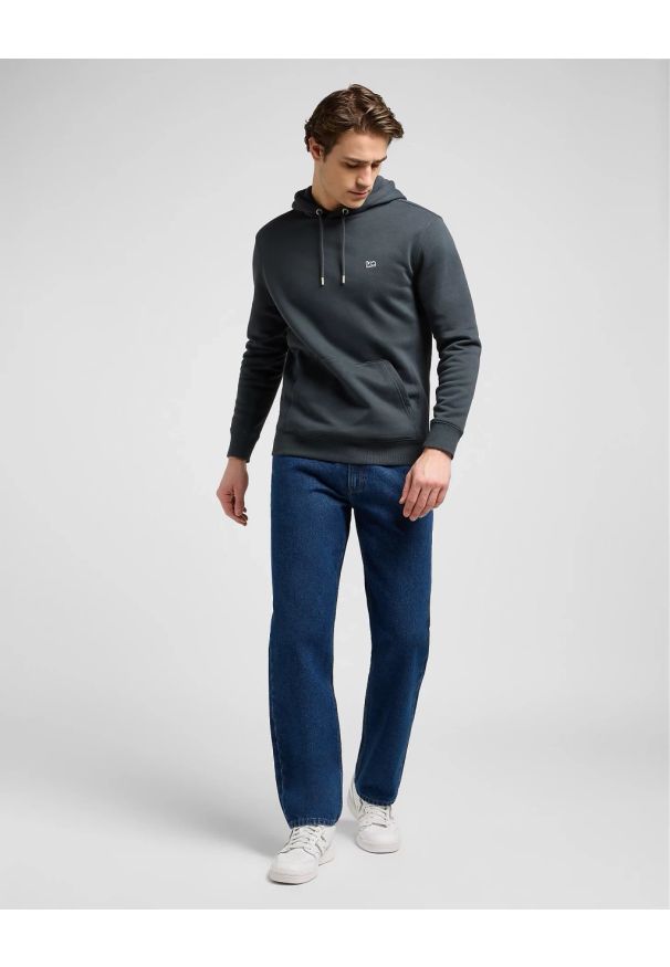 Lee - MESKA BLUZA LEE PLAIN HOODIE WASHED BLACK 112371838