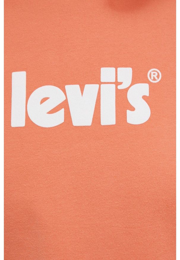 Levi's® - Levi's bluza bawełniana damska kolor pomarańczowy z nadrukiem. Okazja: na spotkanie biznesowe. Kolor: pomarańczowy. Materiał: bawełna. Wzór: nadruk. Styl: biznesowy