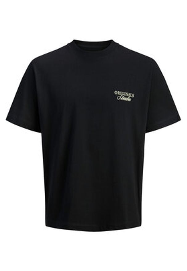 Jack & Jones T-Shirt Norrebro Typo 12282898 Czarny Regular Fit. Kolor: czarny. Materiał: bawełna