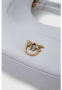 Pinko torebka skórzana kolor szary. Kolor: szary. Materiał: skórzane #3