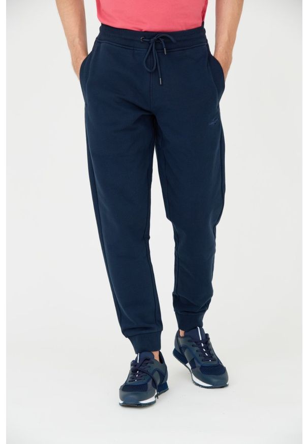 Aeronautica Militare - AERONAUTICA MILITARE Granatowe męskie spodnie dresowe, Rozmiar S. Kolor: niebieski. Materiał: dresówka