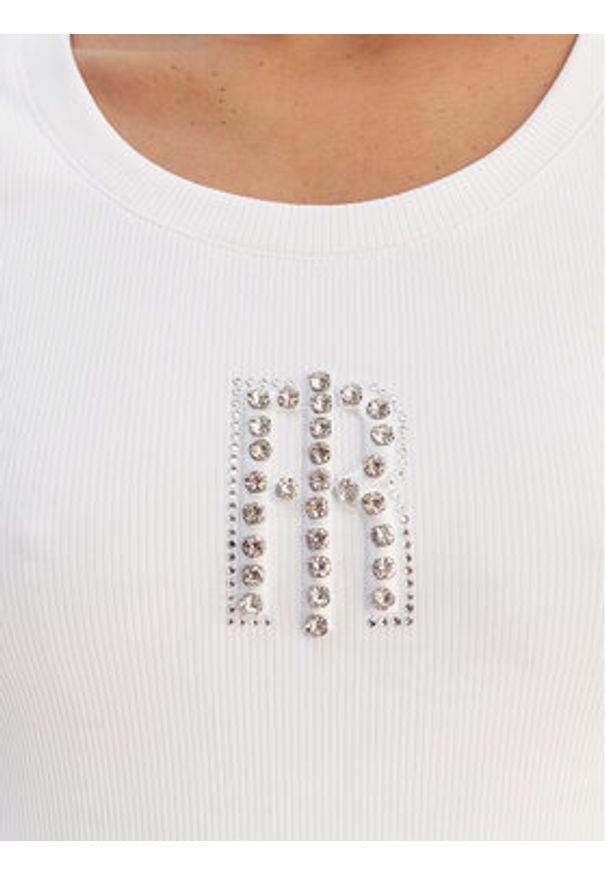 Fracomina T-Shirt FP26ST3001J42701 Biały Slim Fit. Kolor: biały. Materiał: syntetyk