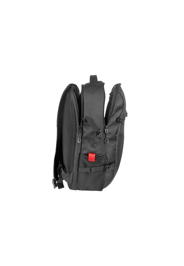 Plecak Genesis Pallad 410 15.6'' czarny. Kolor: czarny. Materiał: materiał, poliester. Wzór: paski, ze splotem. Styl: elegancki, młodzieżowy, casual, klasyczny