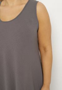 Born2be - Szara Rozkloszowana Sukienka z Bawełną Nairilo. Okazja: na spacer. Kolor: szary. Materiał: bawełna. Sezon: lato. Styl: klasyczny, elegancki #6