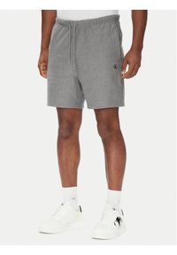 Calvin Klein Jeans Szorty sportowe Premium Terry LV04RC280G Szary Regular Fit. Kolor: szary. Materiał: bawełna. Styl: sportowy