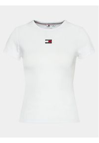 Tommy Jeans T-Shirt DW0DW17881 Biały Slim Fit. Kolor: biały. Materiał: bawełna #4