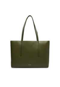 Calvin Klein Torebka Foil Logo Tote W/Pouch LV04F3274G Zielony. Kolor: zielony. Materiał: skórzane #4