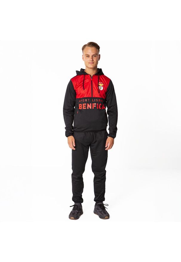 SL BENFICA - Dres piłkarski dla dorosłych SL Benfica 23/24. Kolor: czarny, czerwony, wielokolorowy. Materiał: dresówka. Sport: piłka nożna