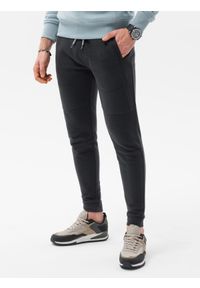 Ombre Clothing - Komplet męski bluza + spodnie - czarny Z49 - XXL. Kolor: czarny. Materiał: bawełna #7