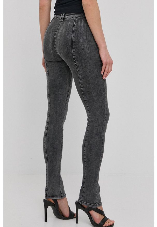 Patrizia Pepe jeansy damskie medium waist. Kolor: szary
