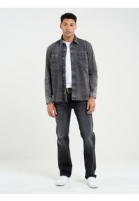 Big-Star - Koszula męska jeansowa ciemnoszara Pars 908. Kolor: czarny. Materiał: jeans. Styl: elegancki #1