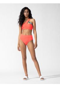 4f - 4F Dół od bikini damski XS. Stan: podwyższony. Kolor: czerwony. Materiał: materiał, włókno, dzianina. Wzór: gładki #1