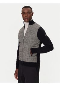Karl Lagerfeld - KARL LAGERFELD Kardigan 655027 554305 Czarny Regular Fit. Typ kołnierza: dekolt w karo. Kolor: czarny. Materiał: bawełna