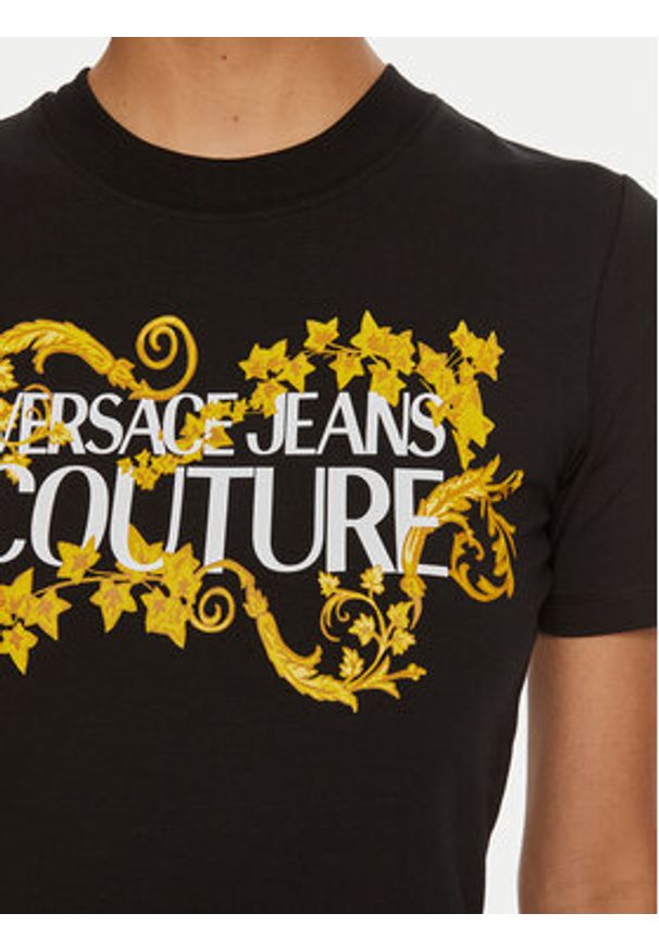 Versace Jeans Couture Sukienka codzienna 77HAOE05 CJ02E Czarny Slim Fit. Okazja: na co dzień. Kolor: czarny. Materiał: bawełna. Typ sukienki: proste. Styl: casual