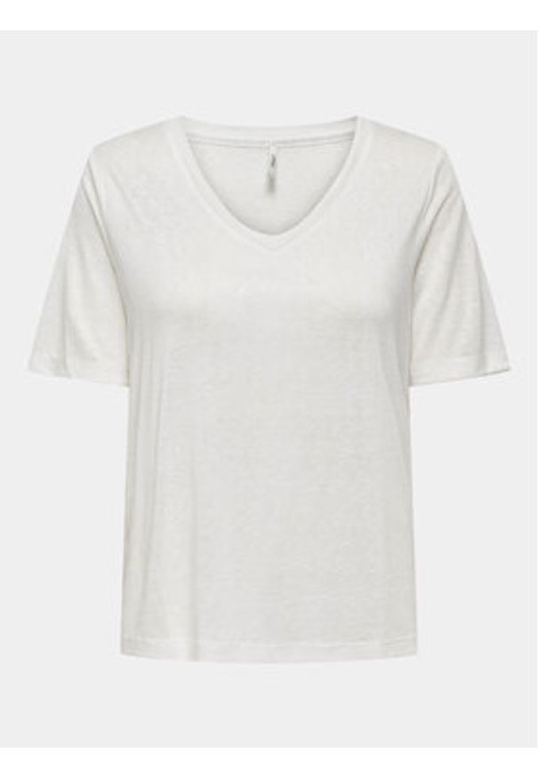 only - ONLY T-Shirt Elise 15257390 Biały Regular Fit. Kolor: biały. Materiał: syntetyk