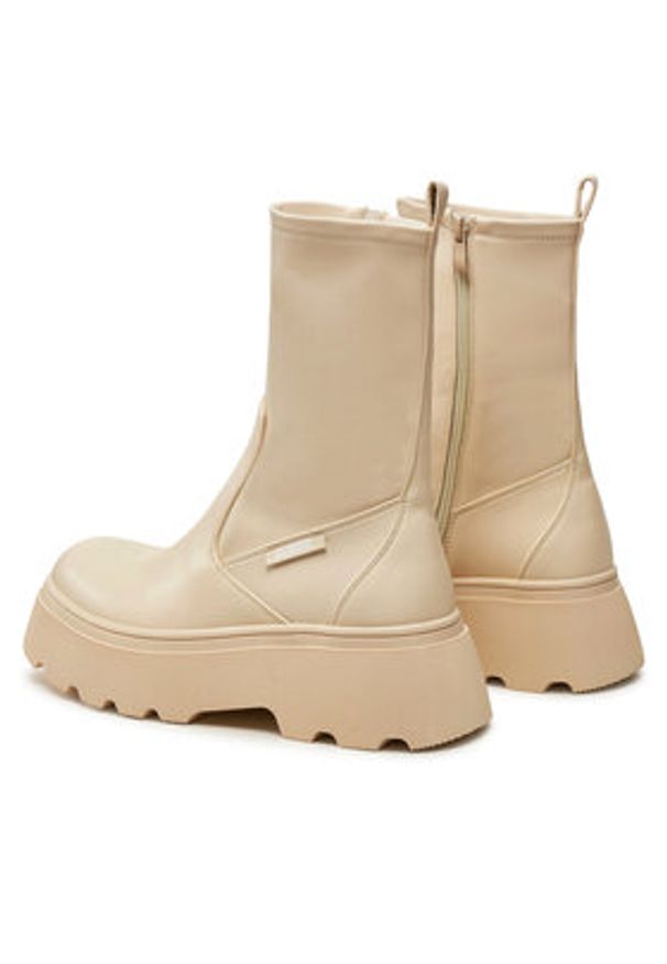 Guess Botki Nerea FLFNER ELE10 Beżowy. Kolor: beżowy. Materiał: skóra