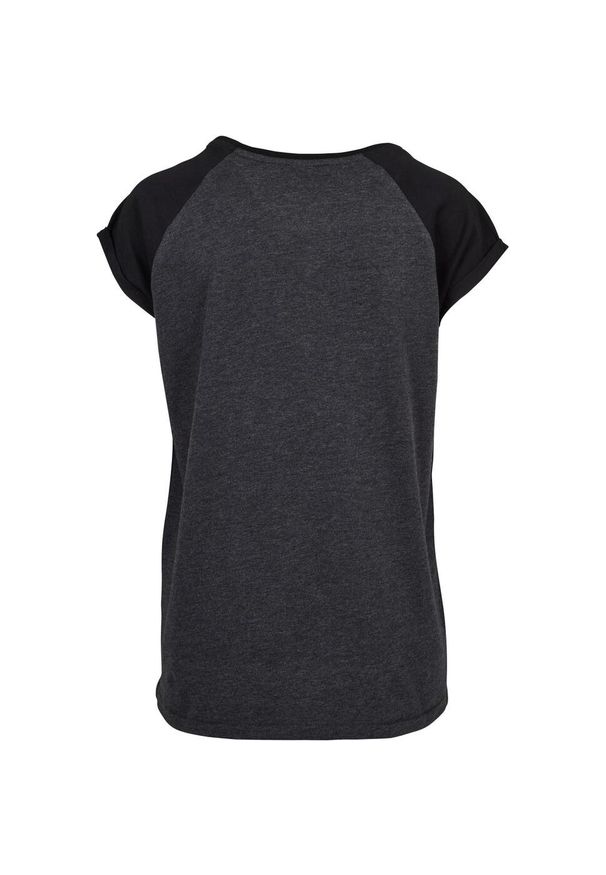 Urban Classics - T-shirt Damski Kontrastowy Raglanowy. Kolor: wielokolorowy, szary, czarny, brązowy. Długość rękawa: raglanowy rękaw