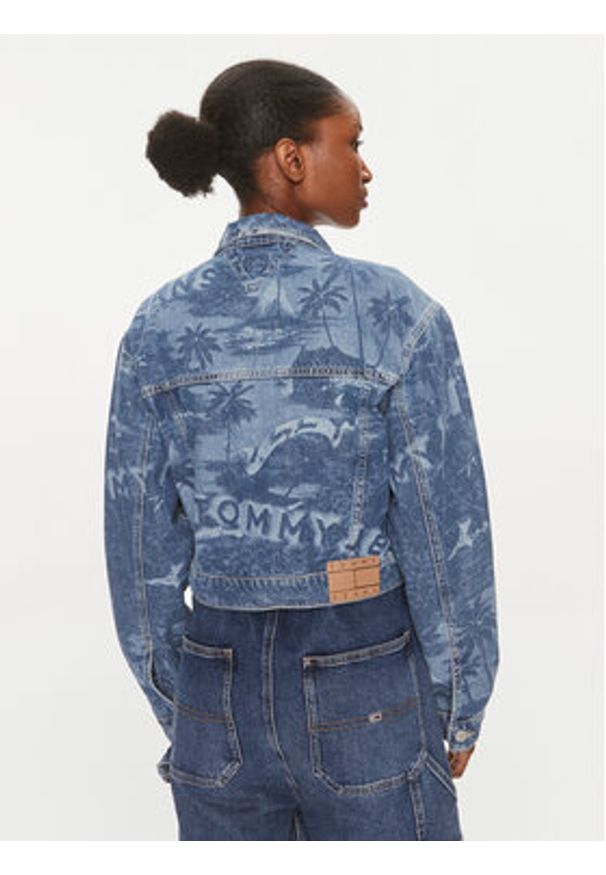 Tommy Jeans Kurtka jeansowa Claire DW0DW17664 Niebieski Regular Fit. Kolor: niebieski. Materiał: bawełna