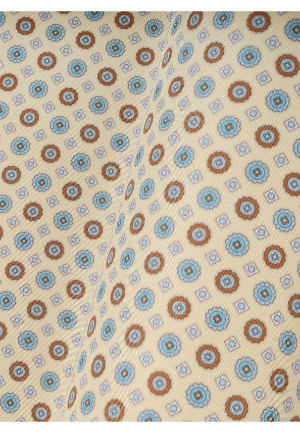 Pako Lorente - PAKO LORENTE - Beżowa poszetka w kolorowy mikrowzór. Kolor: beżowy. Materiał: poliester. Wzór: kolorowy