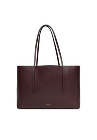 Calvin Klein Torebka Foil Logo Tote W/Pouch LV04F3274G Bordowy. Kolor: czerwony. Materiał: skórzane #3