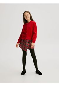 Reserved - Kardigan z ozdobnymi guzikami - czerwony. Kolor: czerwony. Materiał: dzianina #1