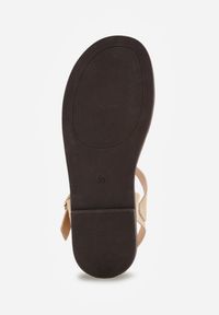 Renee - Beżowe Sandały Gladiatorki z Imitacji Nubuku Zapinane na Sprzączkę Briannea. Zapięcie: sprzączka. Kolor: beżowy. Materiał: nubuk. Wzór: haft. Sezon: lato. Styl: elegancki #3