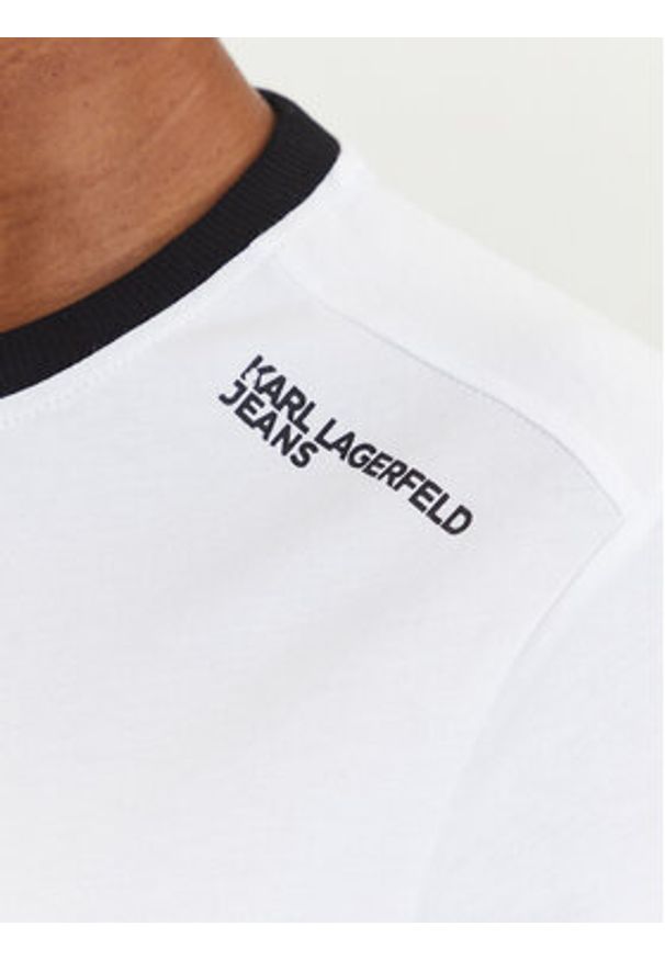 Karl Lagerfeld Jeans T-Shirt A3W17051 Biały Slim Fit. Kolor: biały. Materiał: bawełna