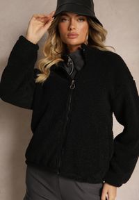 Renee - Czarna Kurtka Baranek Rozpinana Inarethia. Kolor: czarny. Materiał: futro. Sezon: zima