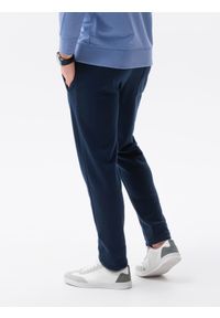 Ombre Clothing - Spodnie męskie dresowe - granatowe V2 P866 - L. Kolor: niebieski. Materiał: dresówka. Styl: klasyczny #4