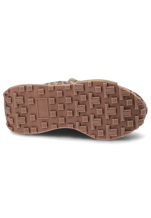 Brązowe Sneakersy Artiker Stylowe Obuwie Damskie Panterka. Kolor: brązowy. Materiał: materiał. Wzór: motyw zwierzęcy. Styl: elegancki