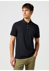 Wrangler - MESKA KOSZULKA WRANGLER POLO SHIRT BLACK 112365465. Typ kołnierza: polo #1