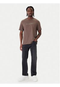 Calvin Klein T-Shirt LV04LF813G Beżowy Regular Fit. Kolor: beżowy. Materiał: bawełna #4